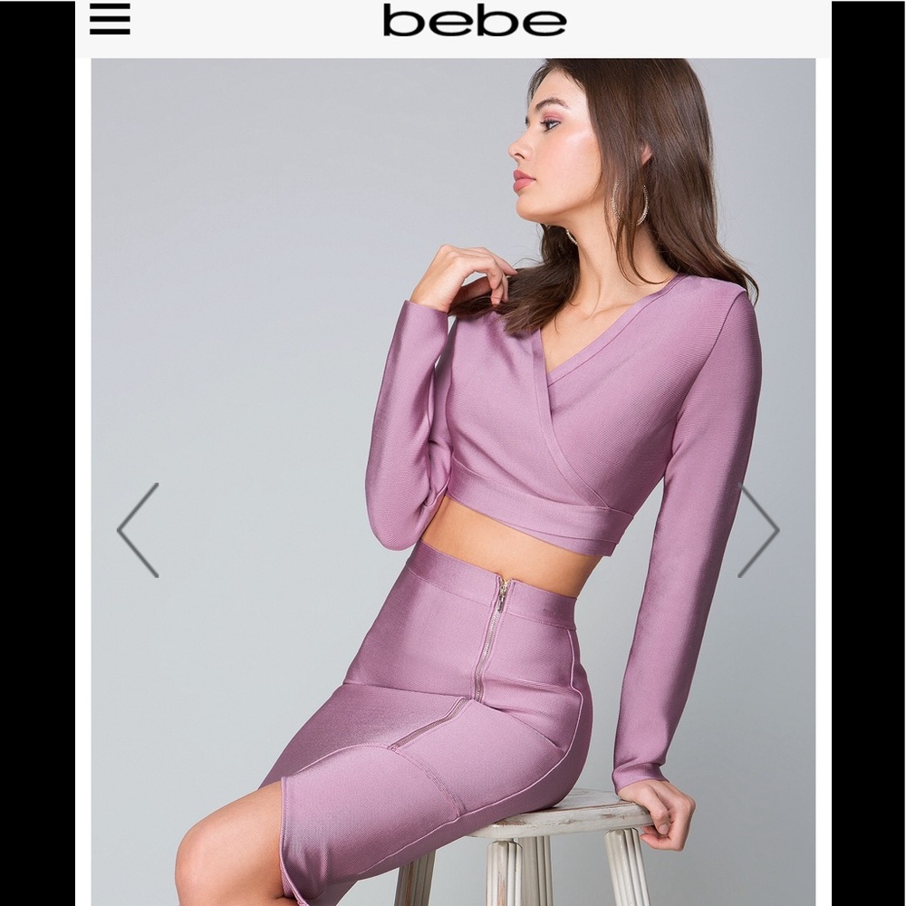 NWT BEBE Skirt and top XS beautiful color